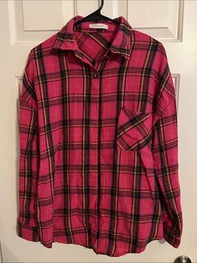 Fantastlook Pink Plaid Button-Down Shirt